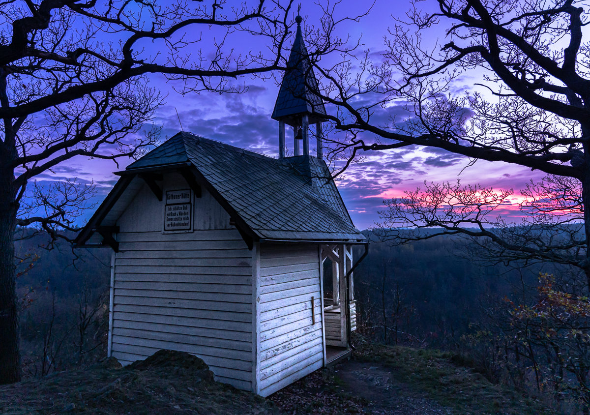 Köthener Hütte zum Sonnenuntergang